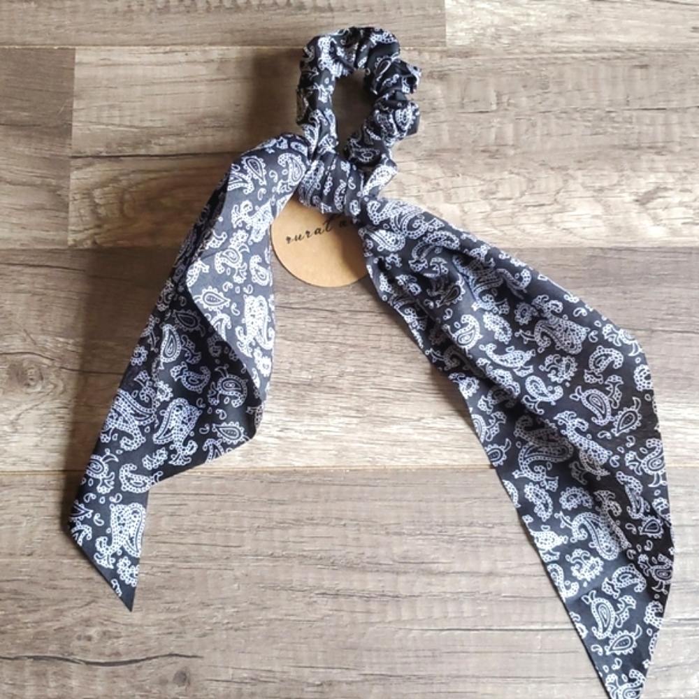 NEW Paisley Hair Ribbon Scrunchie